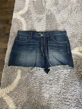 Old Navy Women's Size 14 Dark Wash Cut-Off Denim Jean Shorts Raw Hem